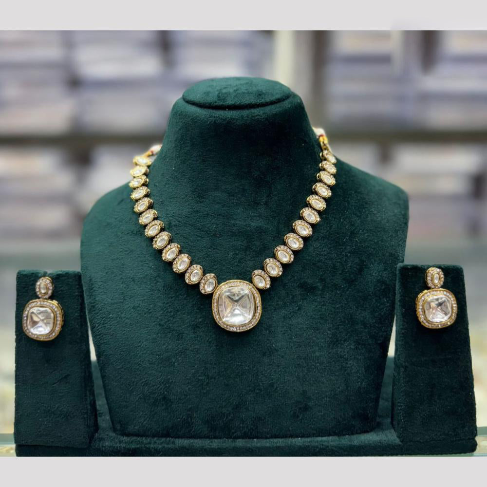 JCM Blush of Royalty Crystal and Kundan Stone Necklace Set