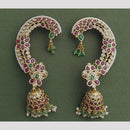 JCM Temple Charm Peacock Pota and Kundan Stone Earrings