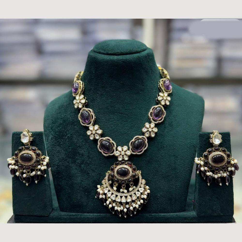 JCM Kundan And Beads Necklace With Pearl Droping