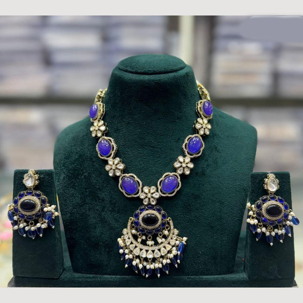JCM Kundan And Beads Necklace With Pearl Droping