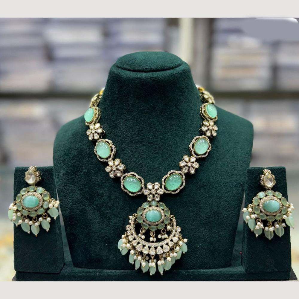 JCM Kundan And Beads Necklace With Pearl Droping