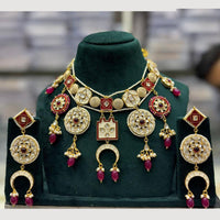 JCM Kundan And Beads Necklace With Pearl Droping