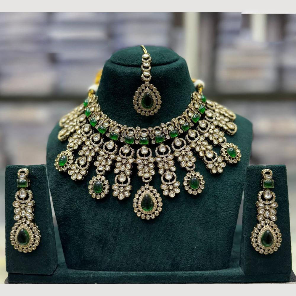 JCM Kundan And Crystal Stone Necklace Set