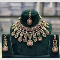 JCM Kundan And Crystal Stone Necklace Set