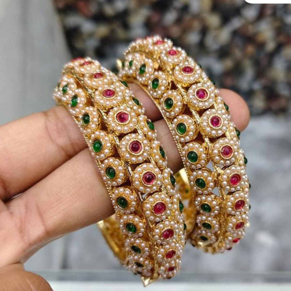 JCM Antique Finish Pota Stone Bangle Set