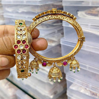 JCM Antique Finish Pota Stone Bangle Set