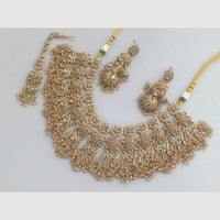 JCM Traditional Austrian Stones & Pearl Beaded Necklace Set with Maang Tikka