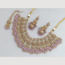 JCM Traditional Austrian Stones & Pearl Beaded Necklace Set with Maang Tikka