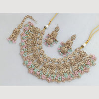 JCM Traditional Austrian Stones & Pearl Beaded Necklace Set with Maang Tikka