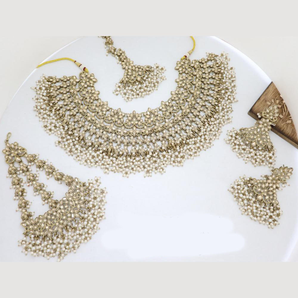 JCM Jewellery Elegant Kundan Bridal Necklace Set | Traditional Ethnic Jewellery for Wedding