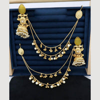 JCM  Traditional Elegance Kann Chain Earrings with monalisa stone and pearl
