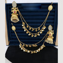 JCM  Traditional Elegance Kann Chain Earrings with monalisa stone and pearl