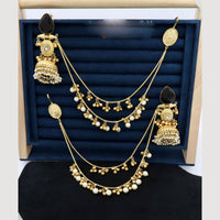 JCM  Traditional Elegance Kann Chain Earrings with monalisa stone and pearl