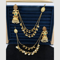 JCM  Traditional Elegance Kann Chain Earrings with monalisa stone and pearl