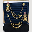 JCM  Traditional Elegance Kann Chain Earrings with monalisa stone and pearl