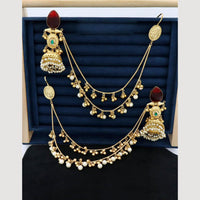 JCM  Traditional Elegance Kann Chain Earrings with monalisa stone and pearl