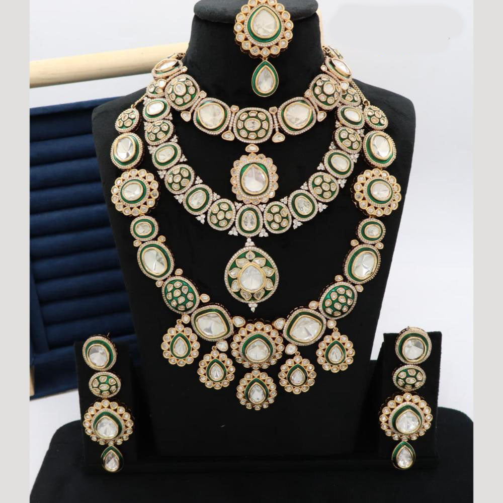 JCM Timeless Kundan Royal Masterpiece Triple Layer Necklace Set