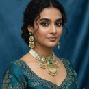 JCM Jewellery Elegant Shine Pota Stone And Pearls Necklace Set