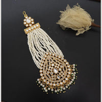 JCM Multi Strand Pearl Passa with Teardrop Kundan Centerpiece