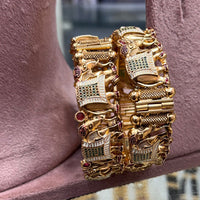 JCM Traditional Timeless Pota And Meenakari Openable  Bangles Set