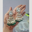 JCM Traditional Kundan Elephant Motif Earrings with Pearl and Beads