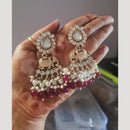 JCM Traditional Kundan Elephant Motif Earrings with Pearl and Beads