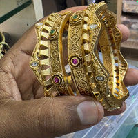 JCM Traditional Timeless Pota Stone Openable  Bangles Set