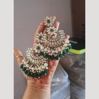 JCM Kundan Chandbalis with Pearls and Beads Dangler Earrings