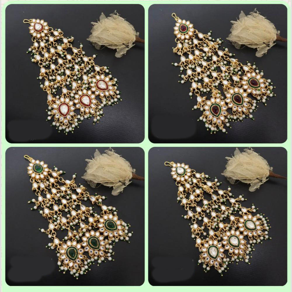 JCM Mughal Inspired Chandbali Passa with Kundan & Pearl Detailing
