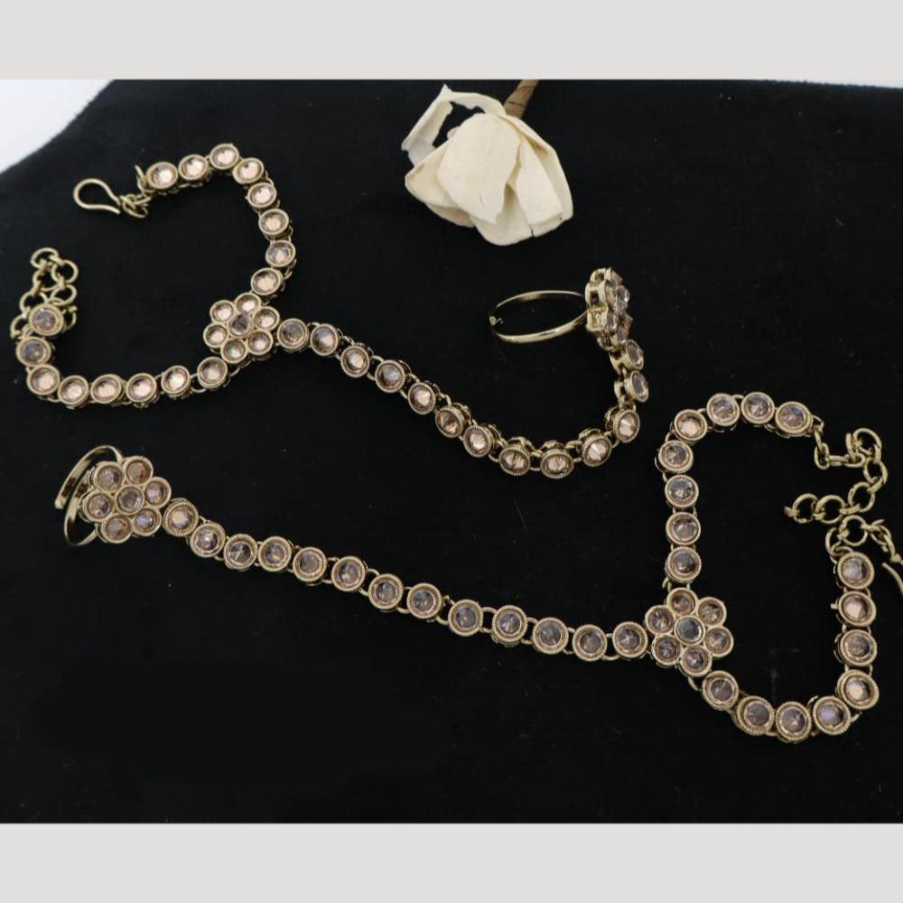 JCM Antique Floral Motifs Kundan Hand Harness