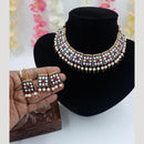 JCM Enamel Kundan Work and Pearl Drops Choker Necklace Set