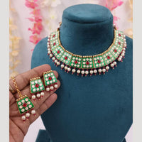 JCM Enamel Kundan Work and Pearl Drops Choker Necklace Set