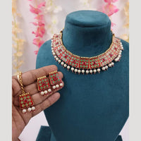 JCM Enamel Kundan Work and Pearl Drops Choker Necklace Set