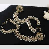 JCM Antique Kundan and Pearl Hand Harness Set