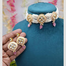 JCM Kundan and Bead Drops Meenakari Choker Necklace Set