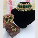 JCM Designer Kundan and Beads Drop Choker Necklace Set