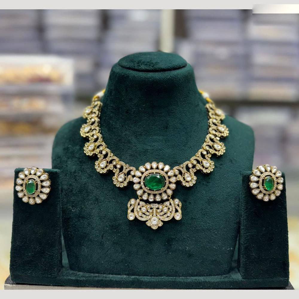 JCM Crysal and Kundan Necklace Set with Matching Earrings