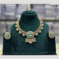 JCM Crysal and Kundan Necklace Set with Matching Earrings