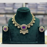 JCM Crysal and Kundan Necklace Set with Matching Earrings