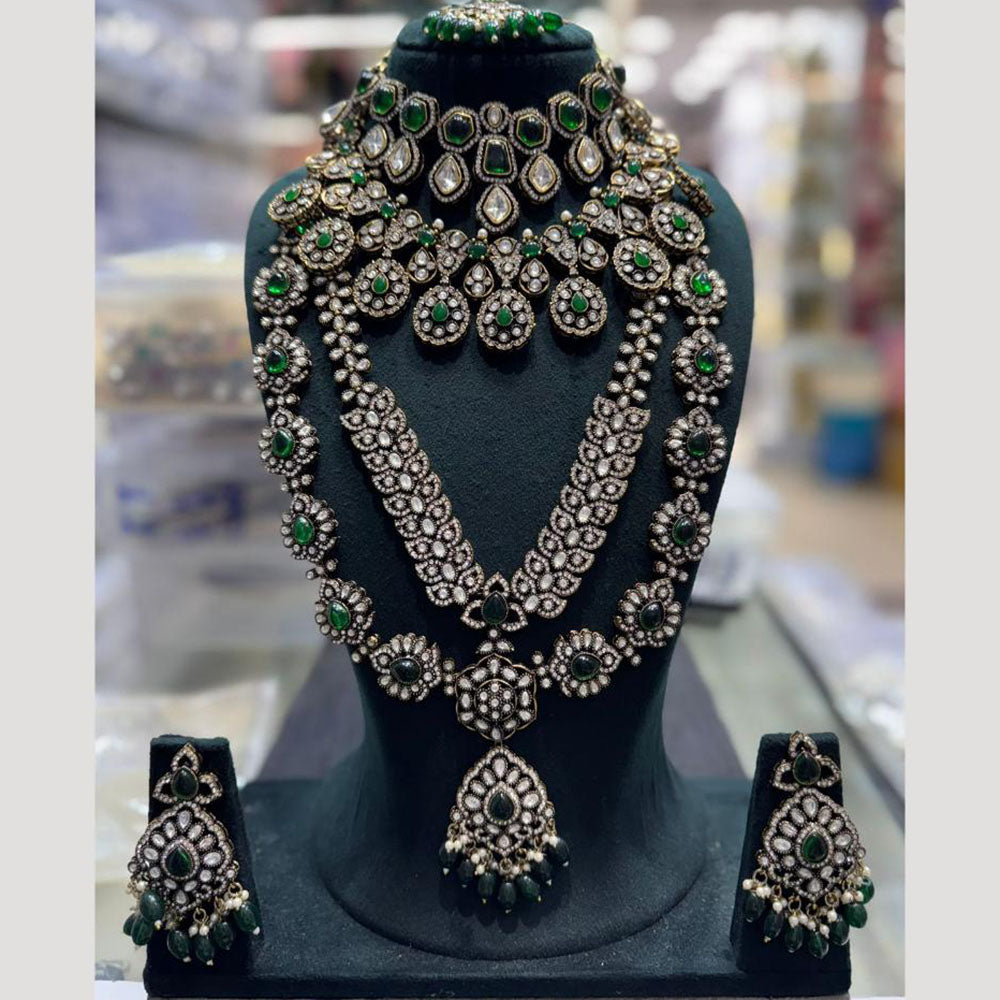 JCM Multi Layer Crystal and Kundan Bridal set