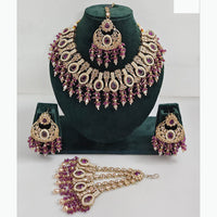 JCM Sparkling Crystal Stone Pearl And Beads Necklace Set