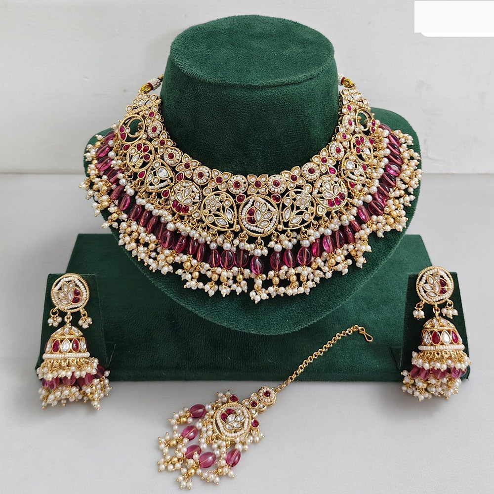 JCM Premium Pota Stone Pearl And Beads Necklace Set