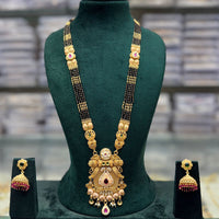 JCM Royal Pota Stone Black Beads Meenakari Pattern Mangalsutra Set