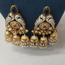 JCM Traditional Parrot Motif and Pearl Detailing Jhumki Earrings