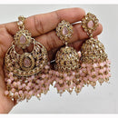 JCM Crystal and Drop Beads Jhumki Earrings with Mangtikka