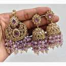 JCM Crystal and Drop Beads Jhumki Earrings with Mangtikka