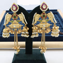 JCM Twin Parrots Glory with Dangling Bells and Pearls Ethnic Earrings