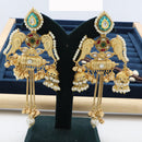 JCM Twin Parrots Glory with Dangling Bells and Pearls Ethnic Earrings