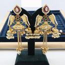JCM Twin Parrots Glory with Dangling Bells and Pearls Ethnic Earrings
