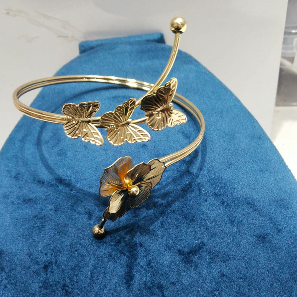 JCM Austrian Stone Elegant Butterfly and Floral Design Adjustable Bracelet